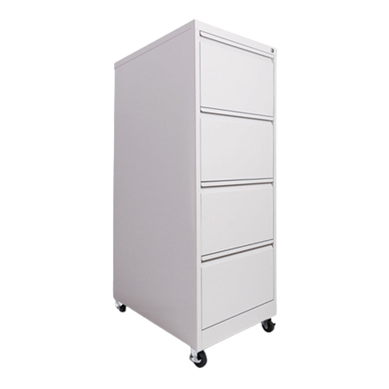 Steel Filing Cabinet Contemporary File Cabinet with Lock and Storage Silver Casters Included 4 Clearhalo 'Filing Cabinets' 'filling_cabinets' 'furn' 'furn_filling_cabinets' 'Furniture' 'Office Furniture' 6238315
