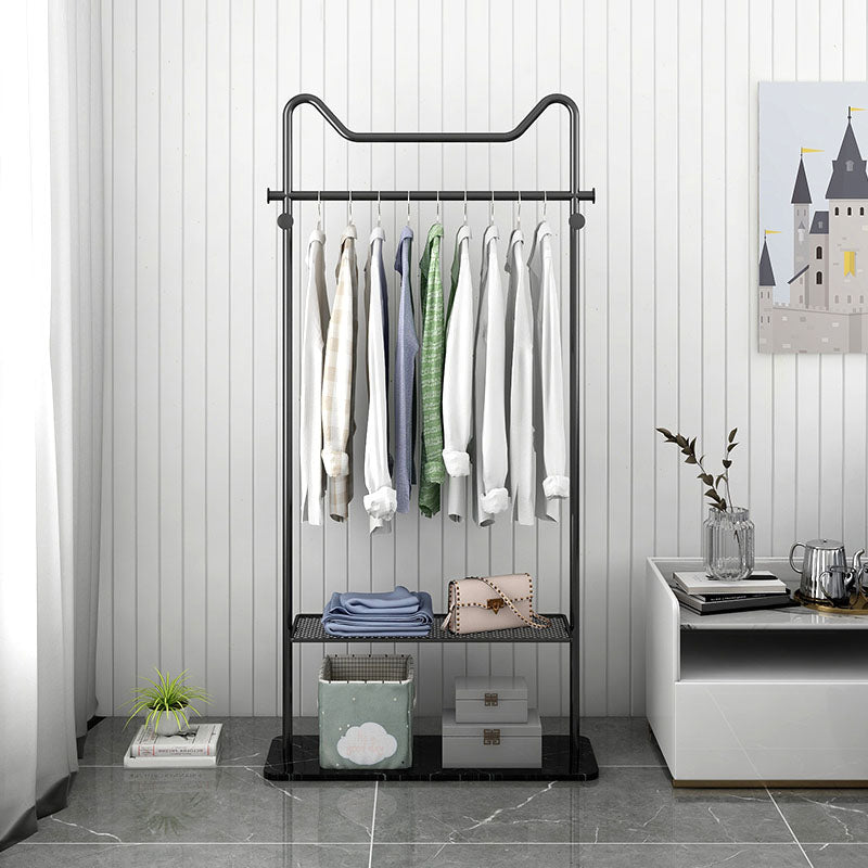 Moderner Stil Metallic -Gack Rack Feste Farben Haken Design freistehender Kleiderstange