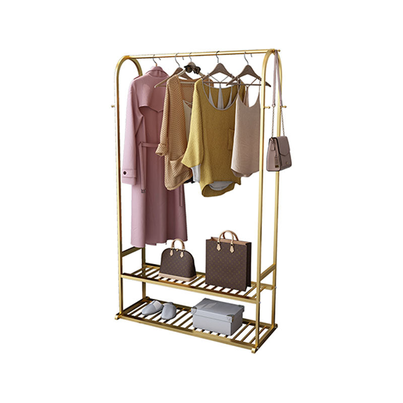 Glam Metallic Coat Hanger Free Standing Double Shelves Coat Rack for ...