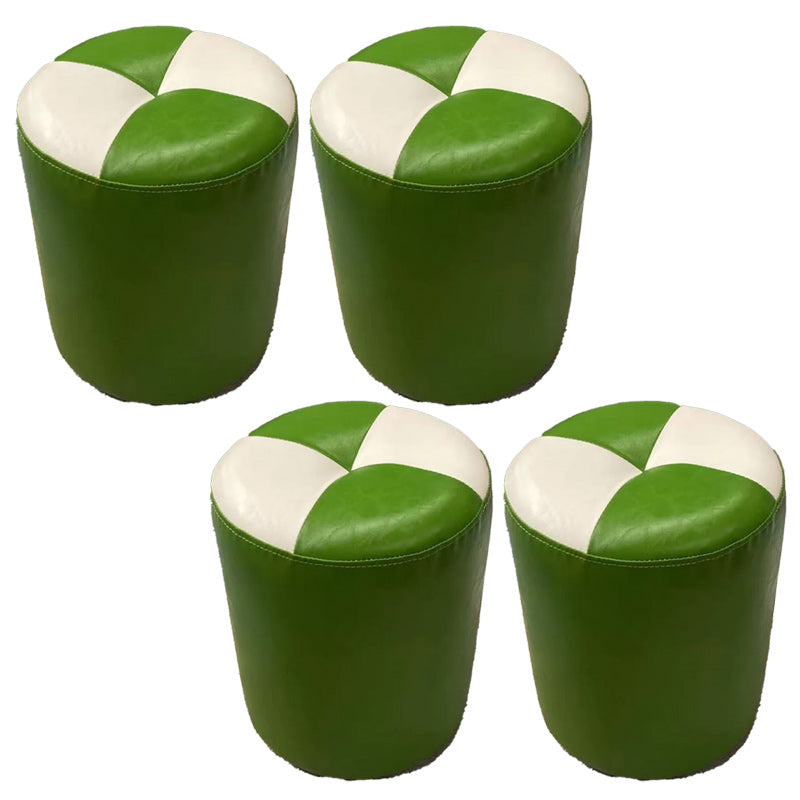 Bloque de color Cilindro forma de cilindro Faux Cuero contemporáneo resistente a las manchas