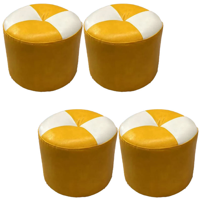 Bloque de color Cilindro forma de cilindro Faux Cuero contemporáneo resistente a las manchas