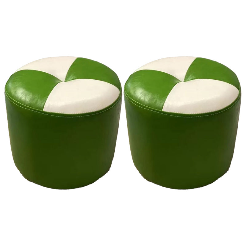 Bloque de color Cilindro forma de cilindro Faux Cuero contemporáneo resistente a las manchas