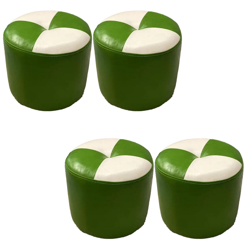 Bloque de color Cilindro forma de cilindro Faux Cuero contemporáneo resistente a las manchas