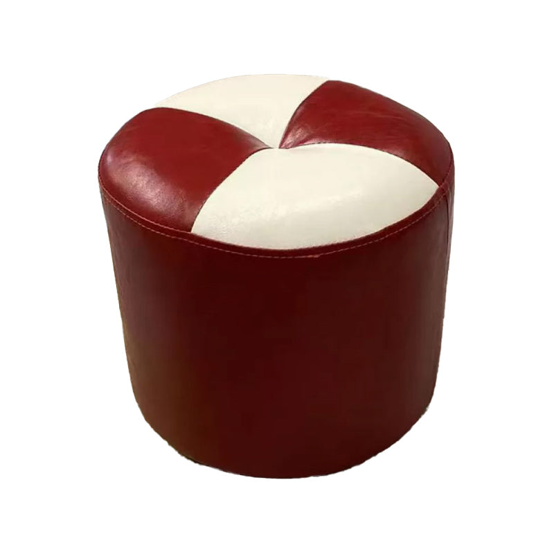 Bloque de color Cilindro forma de cilindro Faux Cuero contemporáneo resistente a las manchas