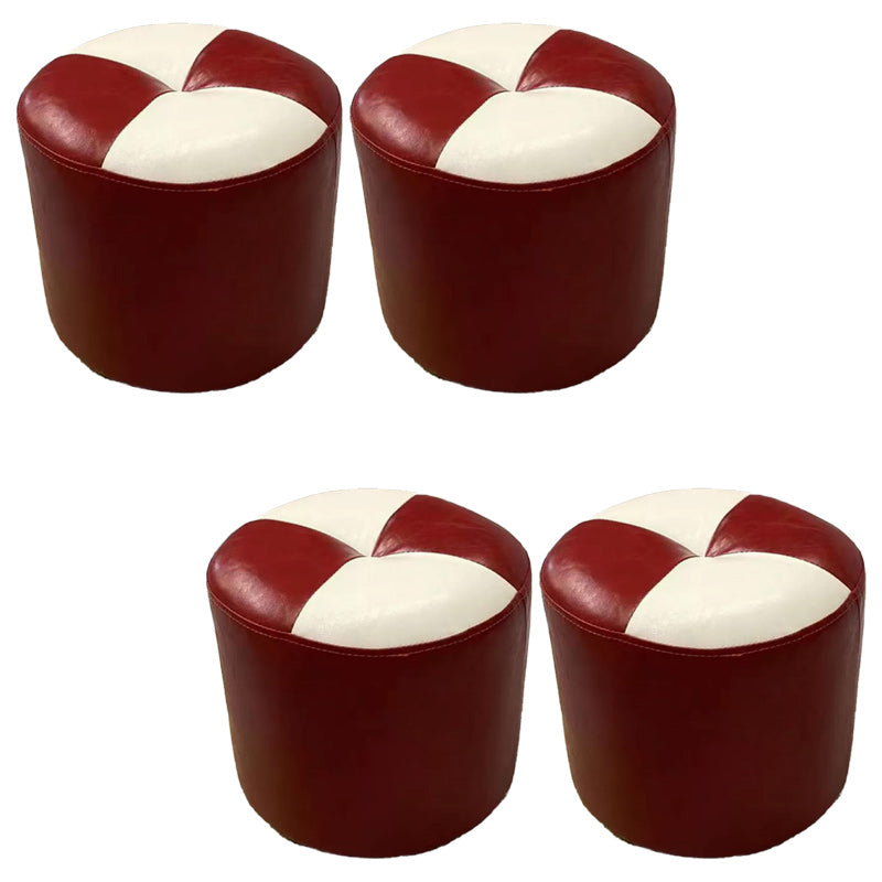 Bloque de color Cilindro forma de cilindro Faux Cuero contemporáneo resistente a las manchas