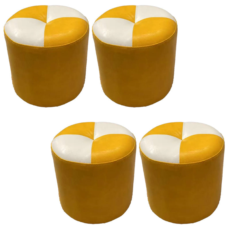 Bloque de color Cilindro forma de cilindro Faux Cuero contemporáneo resistente a las manchas