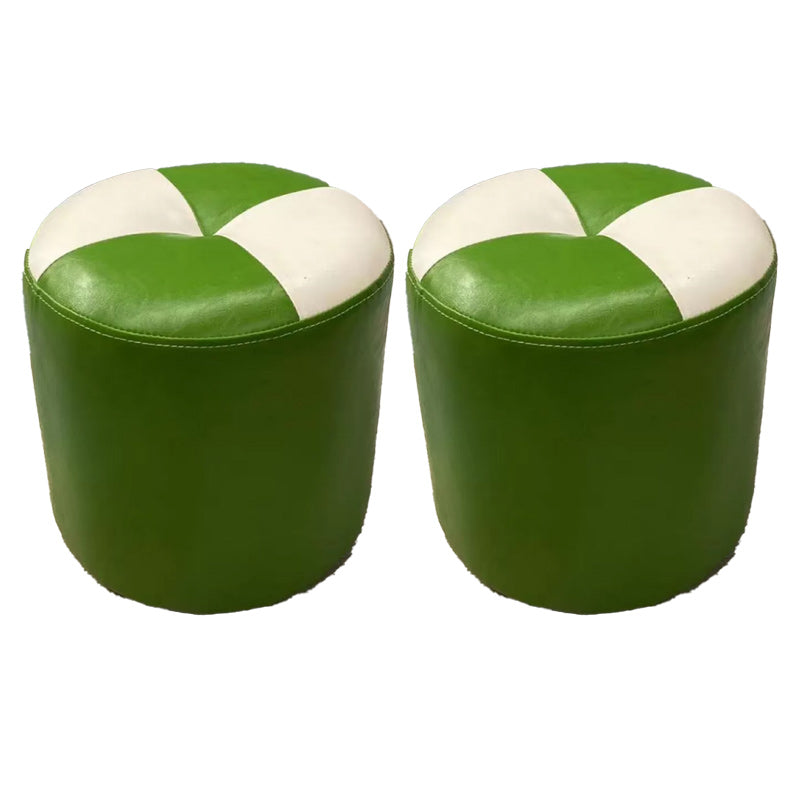 Bloque de color Cilindro forma de cilindro Faux Cuero contemporáneo resistente a las manchas