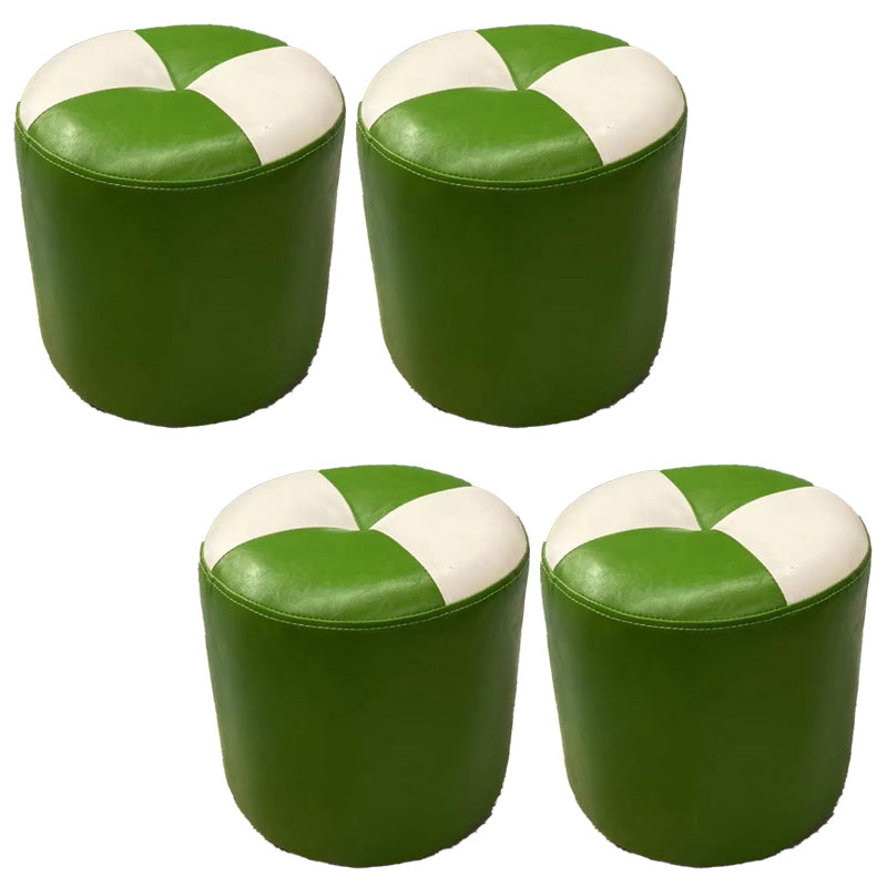 Bloque de color Cilindro forma de cilindro Faux Cuero contemporáneo resistente a las manchas