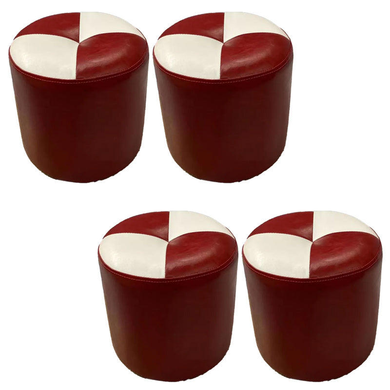 Bloque de color Cilindro forma de cilindro Faux Cuero contemporáneo resistente a las manchas