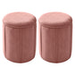 Orange Velvet Ottoman Modern Round Ottoman Stain Resistant Ottoman Pink 2 Piece Set Clearhalo 'furn' 'furn_ottomans_poufs' 'Furniture' 'Living Room Furniture' 'Ottomans & Poufs' 'ottomans_poufs' 6238642