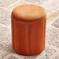 Orange Velvet Ottoman Modern Round Ottoman Stain Resistant Ottoman Clearhalo 'furn' 'furn_ottomans_poufs' 'Furniture' 'Living Room Furniture' 'Ottomans & Poufs' 'ottomans_poufs' 6238643