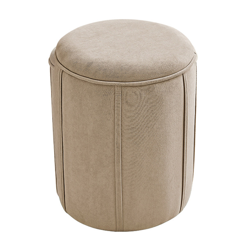 Orange Velvet Ottoman Modern Round Ottoman Stain Resistant Ottoman Clearhalo 'furn' 'furn_ottomans_poufs' 'Furniture' 'Living Room Furniture' 'Ottomans & Poufs' 'ottomans_poufs' 6238648