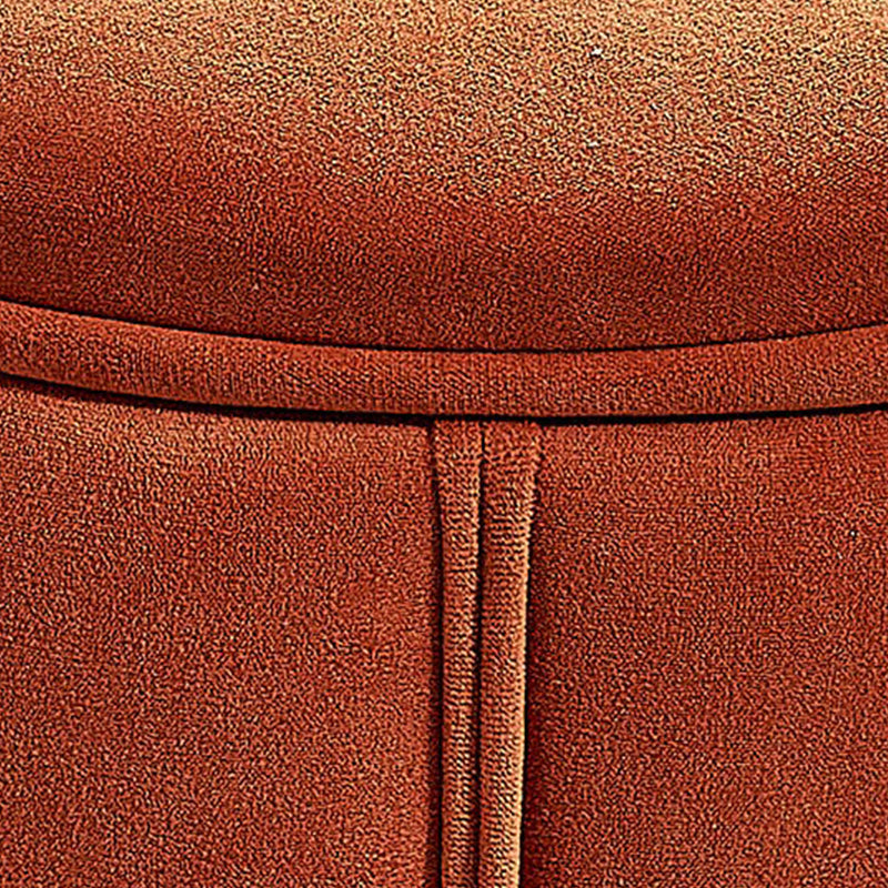 Orange Velvet Ottoman Modern Round Ottoman Stain Resistant Ottoman Clearhalo 'furn' 'furn_ottomans_poufs' 'Furniture' 'Living Room Furniture' 'Ottomans & Poufs' 'ottomans_poufs' 6238650
