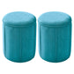 Orange Velvet Ottoman Modern Round Ottoman Stain Resistant Ottoman Blue 2 Piece Set Clearhalo 'furn' 'furn_ottomans_poufs' 'Furniture' 'Living Room Furniture' 'Ottomans & Poufs' 'ottomans_poufs' 6238653