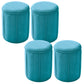 Orange Velvet Ottoman Modern Round Ottoman Stain Resistant Ottoman Blue 4 Piece Set Clearhalo 'furn' 'furn_ottomans_poufs' 'Furniture' 'Living Room Furniture' 'Ottomans & Poufs' 'ottomans_poufs' 6238655