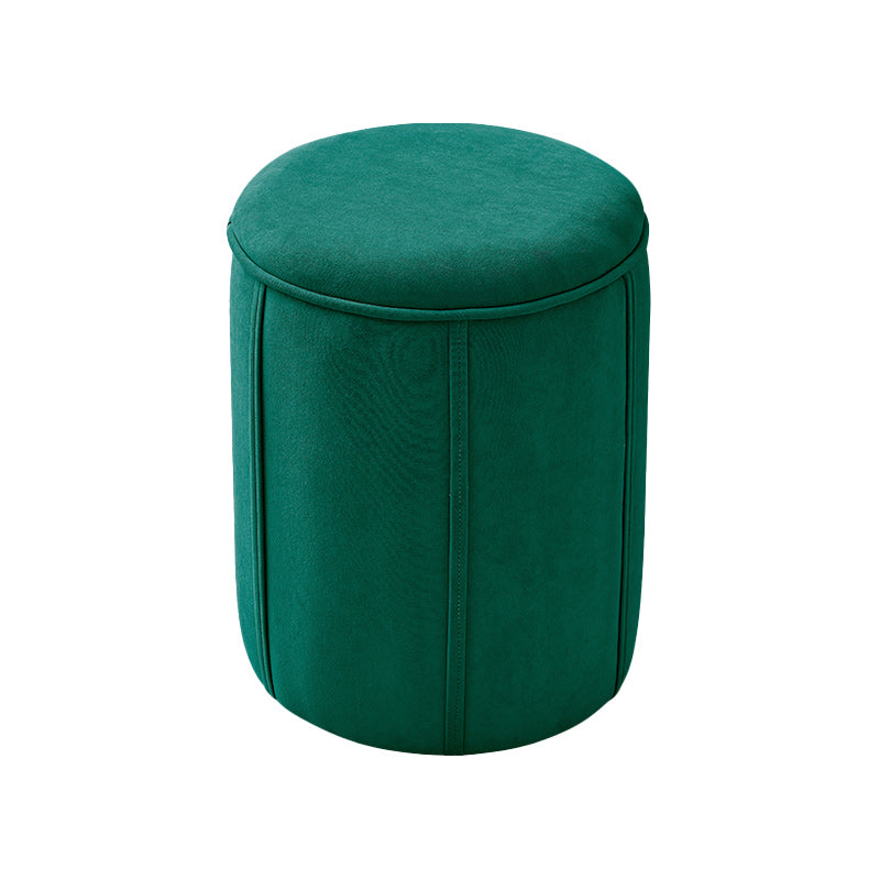Orange Velvet Ottoman Modern Round Ottoman Stain Resistant Ottoman Green 1 Piece Clearhalo 'furn' 'furn_ottomans_poufs' 'Furniture' 'Living Room Furniture' 'Ottomans & Poufs' 'ottomans_poufs' 6238657