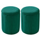 Orange Velvet Ottoman Modern Round Ottoman Stain Resistant Ottoman Green 2 Piece Set Clearhalo 'furn' 'furn_ottomans_poufs' 'Furniture' 'Living Room Furniture' 'Ottomans & Poufs' 'ottomans_poufs' 6238658