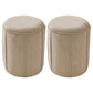 Orange Velvet Ottoman Modern Round Ottoman Stain Resistant Ottoman Beige 2 Piece Set Clearhalo 'furn' 'furn_ottomans_poufs' 'Furniture' 'Living Room Furniture' 'Ottomans & Poufs' 'ottomans_poufs' 6238661