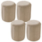 Orange Velvet Ottoman Modern Round Ottoman Stain Resistant Ottoman Beige 4 Piece Set Clearhalo 'furn' 'furn_ottomans_poufs' 'Furniture' 'Living Room Furniture' 'Ottomans & Poufs' 'ottomans_poufs' 6238662