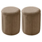 Orange Velvet Ottoman Modern Round Ottoman Stain Resistant Ottoman Light Khaki 2 Piece Set Clearhalo 'furn' 'furn_ottomans_poufs' 'Furniture' 'Living Room Furniture' 'Ottomans & Poufs' 'ottomans_poufs' 6238664