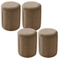 Orange Velvet Ottoman Modern Round Ottoman Stain Resistant Ottoman Light Khaki 4 Piece Set Clearhalo 'furn' 'furn_ottomans_poufs' 'Furniture' 'Living Room Furniture' 'Ottomans & Poufs' 'ottomans_poufs' 6238665