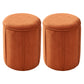 Orange Velvet Ottoman Modern Round Ottoman Stain Resistant Ottoman Orange 2 Piece Set Clearhalo 'furn' 'furn_ottomans_poufs' 'Furniture' 'Living Room Furniture' 'Ottomans & Poufs' 'ottomans_poufs' 6238666