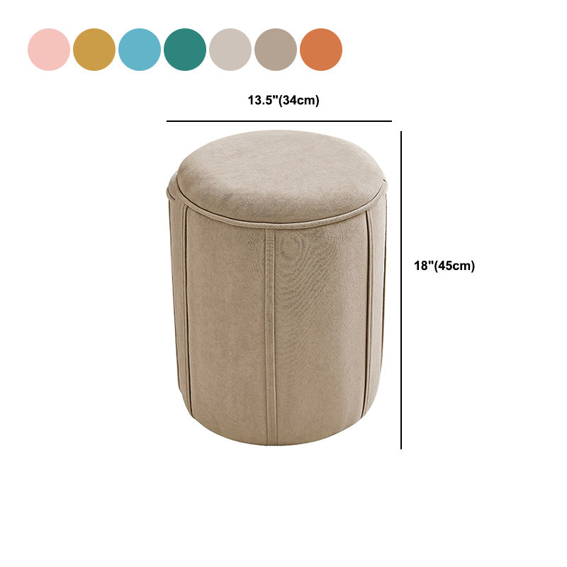 Orange Velvet Ottoman Modern Round Ottoman Stain Resistant Ottoman Clearhalo 'furn' 'furn_ottomans_poufs' 'Furniture' 'Living Room Furniture' 'Ottomans & Poufs' 'ottomans_poufs' 6238668