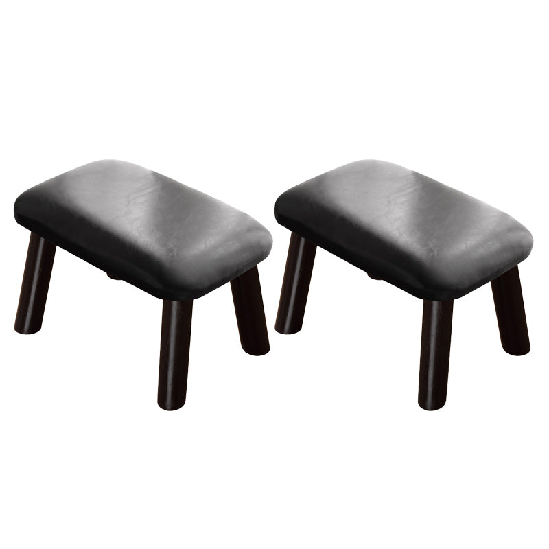 Faux Leather Ottoman Whole Colored Nailhead Trim Water Resistant Rectangle Pouf Ottoman Black 2 Piece Set Clearhalo 'furn' 'furn_ottomans_poufs' 'Furniture' 'Living Room Furniture' 'Ottomans & Poufs' 'ottomans_poufs' 6238671
