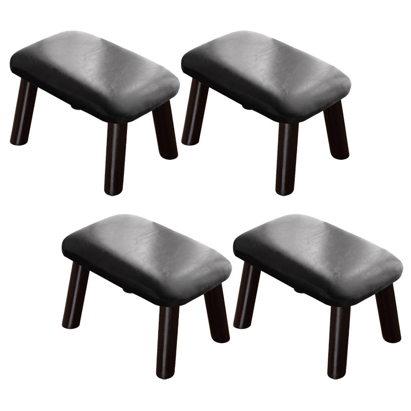 Faux Leather Ottoman Whole Colored Nailhead Trim Water Resistant Rectangle Pouf Ottoman Black 4 Piece Set Clearhalo 'furn' 'furn_ottomans_poufs' 'Furniture' 'Living Room Furniture' 'Ottomans & Poufs' 'ottomans_poufs' 6238674