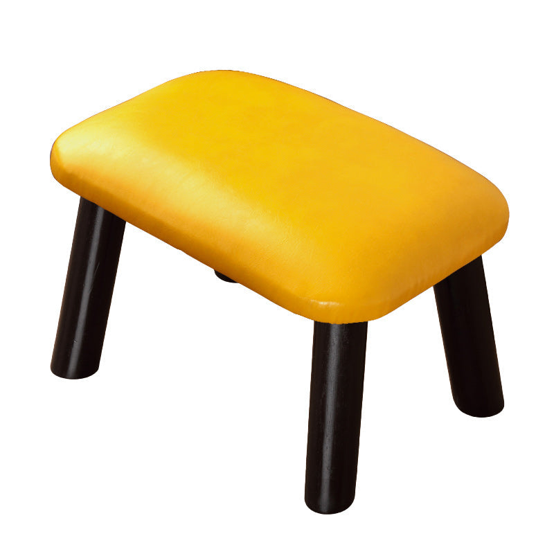 Faux Leather Ottoman Whole Colored Nailhead Trim Water Resistant Rectangle Pouf Ottoman Yellow 1 Piece Clearhalo 'furn' 'furn_ottomans_poufs' 'Furniture' 'Living Room Furniture' 'Ottomans & Poufs' 'ottomans_poufs' 6238681