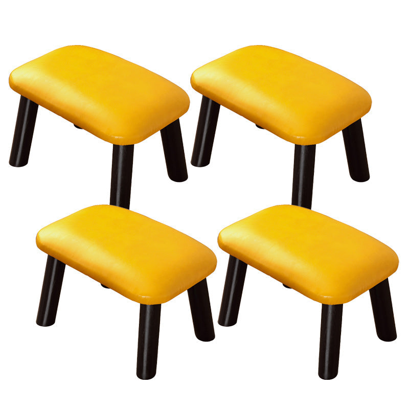 Faux Leather Ottoman Whole Colored Nailhead Trim Water Resistant Rectangle Pouf Ottoman Yellow 4 Piece Set Clearhalo 'furn' 'furn_ottomans_poufs' 'Furniture' 'Living Room Furniture' 'Ottomans & Poufs' 'ottomans_poufs' 6238686