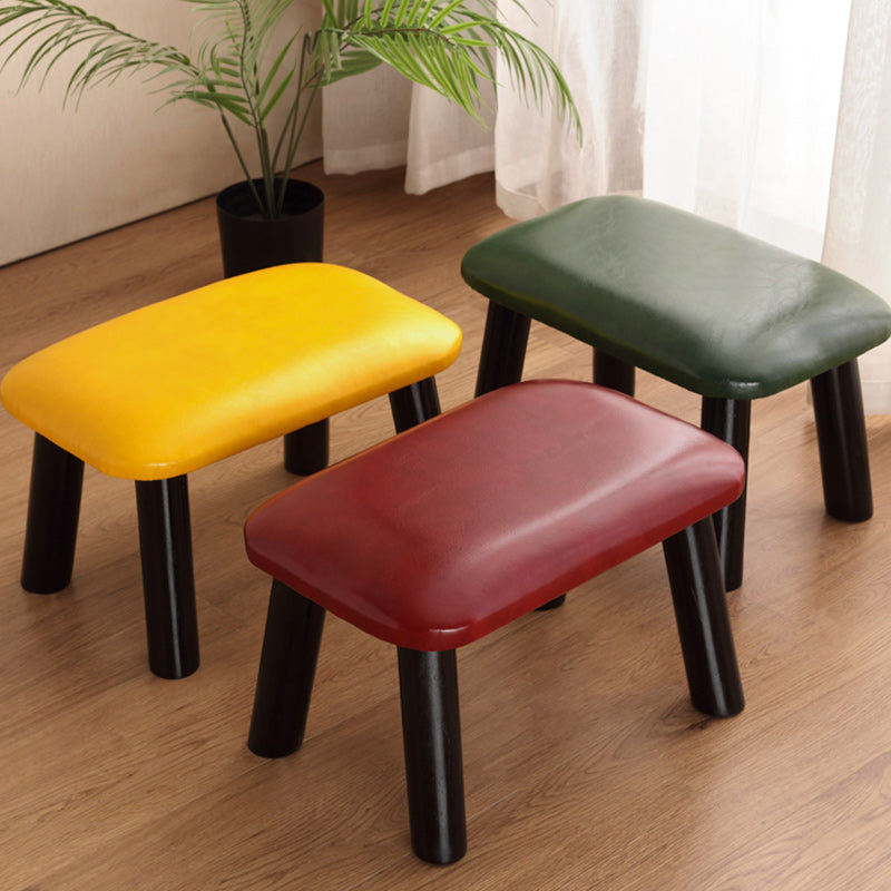 Faux Leather Ottoman Whole Colored Nailhead Trim Water Resistant Rectangle Pouf Ottoman Clearhalo 'furn' 'furn_ottomans_poufs' 'Furniture' 'Living Room Furniture' 'Ottomans & Poufs' 'ottomans_poufs' 6238688