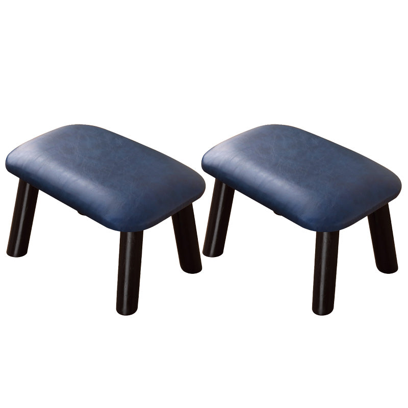 Faux Leather Ottoman Whole Colored Nailhead Trim Water Resistant Rectangle Pouf Ottoman Blue 2 Piece Set Clearhalo 'furn' 'furn_ottomans_poufs' 'Furniture' 'Living Room Furniture' 'Ottomans & Poufs' 'ottomans_poufs' 6238690