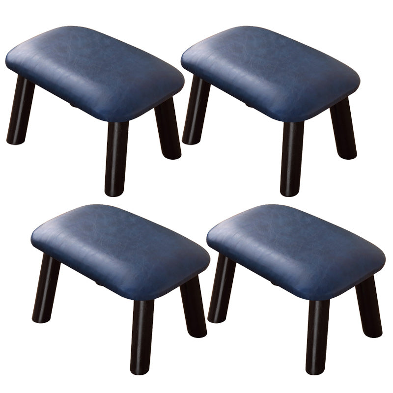 Faux Leather Ottoman Whole Colored Nailhead Trim Water Resistant Rectangle Pouf Ottoman Blue 4 Piece Set Clearhalo 'furn' 'furn_ottomans_poufs' 'Furniture' 'Living Room Furniture' 'Ottomans & Poufs' 'ottomans_poufs' 6238691