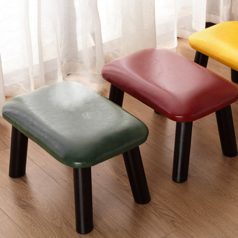 Faux Leather Ottoman Whole Colored Nailhead Trim Water Resistant Rectangle Pouf Ottoman Clearhalo 'furn' 'furn_ottomans_poufs' 'Furniture' 'Living Room Furniture' 'Ottomans & Poufs' 'ottomans_poufs' 6238692