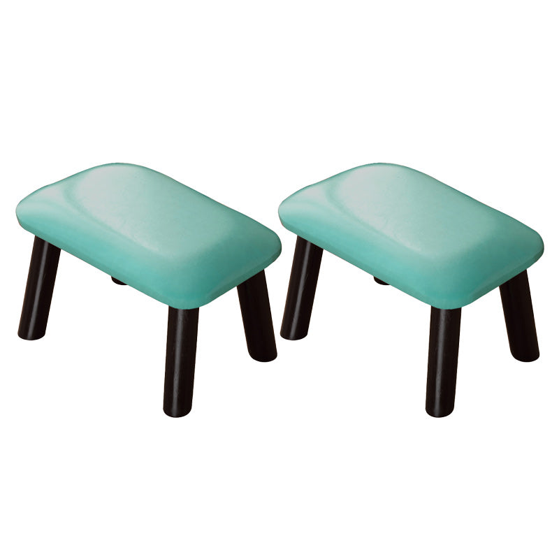 Faux Leather Ottoman Whole Colored Nailhead Trim Water Resistant Rectangle Pouf Ottoman Green 2 Piece Set Clearhalo 'furn' 'furn_ottomans_poufs' 'Furniture' 'Living Room Furniture' 'Ottomans & Poufs' 'ottomans_poufs' 6238694