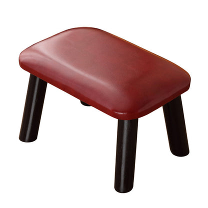 Faux Leather Ottoman Whole Colored Nailhead Trim Water Resistant Rectangle Pouf Ottoman Burgundy 1 Piece Clearhalo 'furn' 'furn_ottomans_poufs' 'Furniture' 'Living Room Furniture' 'Ottomans & Poufs' 'ottomans_poufs' 6238699