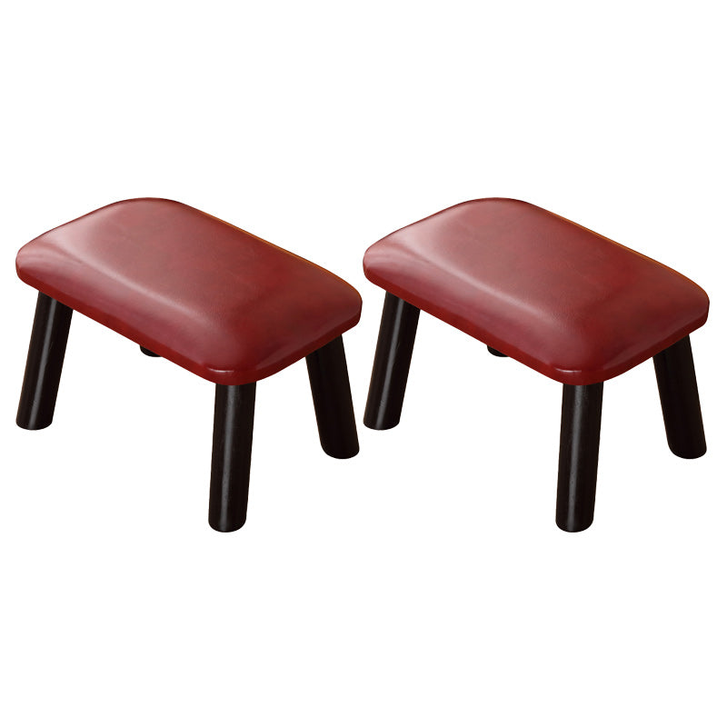 Faux Leather Ottoman Whole Colored Nailhead Trim Water Resistant Rectangle Pouf Ottoman Burgundy 2 Piece Set Clearhalo 'furn' 'furn_ottomans_poufs' 'Furniture' 'Living Room Furniture' 'Ottomans & Poufs' 'ottomans_poufs' 6238700