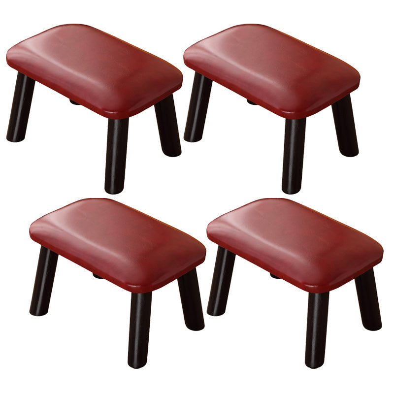 Faux Leather Ottoman Whole Colored Nailhead Trim Water Resistant Rectangle Pouf Ottoman Burgundy 4 Piece Set Clearhalo 'furn' 'furn_ottomans_poufs' 'Furniture' 'Living Room Furniture' 'Ottomans & Poufs' 'ottomans_poufs' 6238701