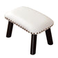 Faux Leather Ottoman Whole Colored Nailhead Trim Water Resistant Rectangle Pouf Ottoman White-Black 1 Piece Clearhalo 'furn' 'furn_ottomans_poufs' 'Furniture' 'Living Room Furniture' 'Ottomans & Poufs' 'ottomans_poufs' 6238711