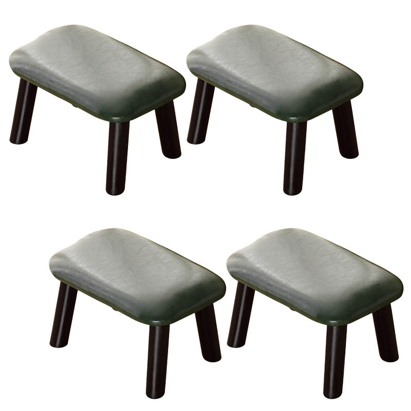 Faux Leather Ottoman Whole Colored Nailhead Trim Water Resistant Rectangle Pouf Ottoman Blackish Green 4 Piece Set Clearhalo 'furn' 'furn_ottomans_poufs' 'Furniture' 'Living Room Furniture' 'Ottomans & Poufs' 'ottomans_poufs' 6238722