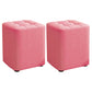 Square Pouf Ottoman Solid Color Tufted Fabric Fade Resistant Contemporary Pouf 11"L x 11"W x 14"H Pink 2 Piece Set Clearhalo 'furn' 'furn_ottomans_poufs' 'Furniture' 'Living Room Furniture' 'Ottomans & Poufs' 'ottomans_poufs' 6238740