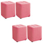 Square Pouf Ottoman Solid Color Tufted Fabric Fade Resistant Contemporary Pouf 11"L x 11"W x 14"H Pink 4 Piece Set Clearhalo 'furn' 'furn_ottomans_poufs' 'Furniture' 'Living Room Furniture' 'Ottomans & Poufs' 'ottomans_poufs' 6238742