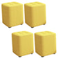 Square Pouf Ottoman Solid Color Tufted Fabric Fade Resistant Contemporary Pouf 11"L x 11"W x 14"H Yellow 4 Piece Set Clearhalo 'furn' 'furn_ottomans_poufs' 'Furniture' 'Living Room Furniture' 'Ottomans & Poufs' 'ottomans_poufs' 6238745