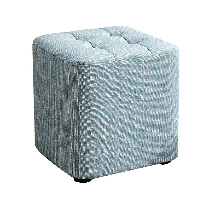 Square Pouf Ottoman Solid Color Tufted Fabric Fade Resistant Contemporary Pouf 11"L x 11"W x 11"H Blue 1 Piece Clearhalo 'furn' 'furn_ottomans_poufs' 'Furniture' 'Living Room Furniture' 'Ottomans & Poufs' 'ottomans_poufs' 6238773