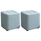 Square Pouf Ottoman Solid Color Tufted Fabric Fade Resistant Contemporary Pouf 11"L x 11"W x 11"H Blue 2 Piece Set Clearhalo 'furn' 'furn_ottomans_poufs' 'Furniture' 'Living Room Furniture' 'Ottomans & Poufs' 'ottomans_poufs' 6238774