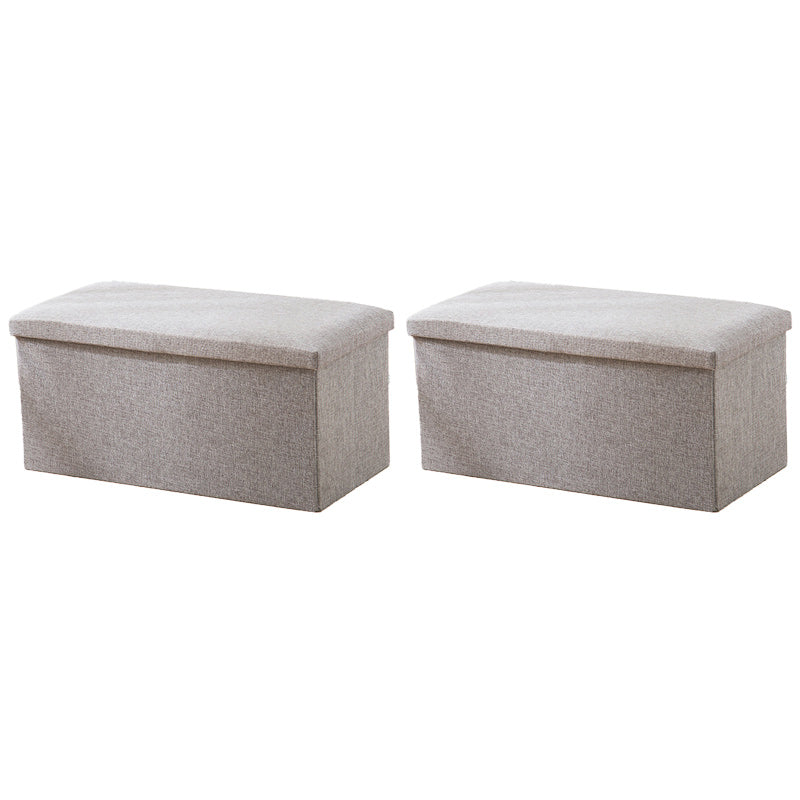 Modern Solid Color Ottoman Cotton Rectangle Ottoman for Living Room Grey 2 Piece Set Clearhalo 'furn' 'furn_ottomans_poufs' 'Furniture' 'Living Room Furniture' 'Ottomans & Poufs' 'ottomans_poufs' 6238786