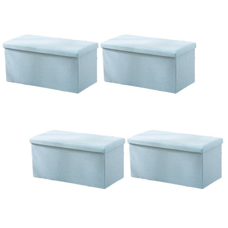 Modern Solid Color Ottoman Cotton Rectangle Ottoman for Living Room Blue 4 Piece Set Clearhalo 'furn' 'furn_ottomans_poufs' 'Furniture' 'Living Room Furniture' 'Ottomans & Poufs' 'ottomans_poufs' 6238793