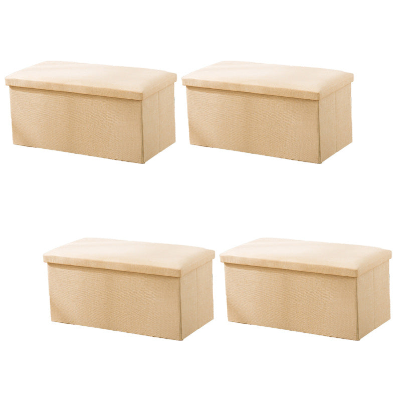 Modern Solid Color Ottoman Cotton Rectangle Ottoman for Living Room Beige 4 Piece Set Clearhalo 'furn' 'furn_ottomans_poufs' 'Furniture' 'Living Room Furniture' 'Ottomans & Poufs' 'ottomans_poufs' 6238804