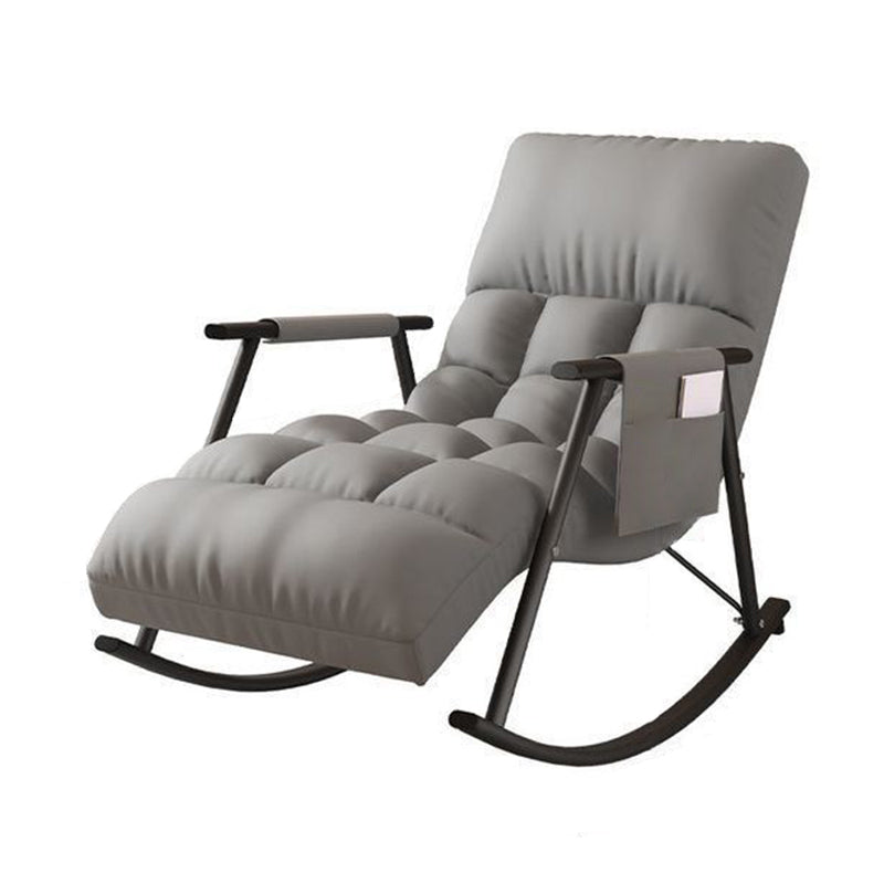Classic Tufted Recliner Chair Pure Color Indoor Rocker Chair with Dark legs Clearhalo 'Chairs & Seating' 'furn' 'furn_rocking_chairs' 'Furniture' 'Living Room Furniture' 'Rocking Chairs' 'rocking_chairs' 6238827